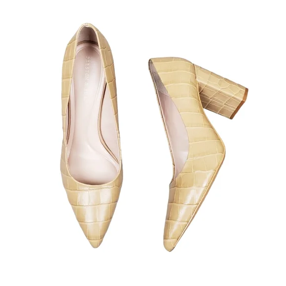 Nine West | Shoes | Nine West Tan Heels With Crocembossed  Elegant Tan Croc-Embossed Women\'s Heels main image 1